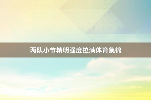 两队小节精明强度拉满体育集锦
