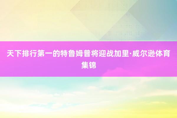 天下排行第一的特鲁姆普将迎战加里·威尔逊体育集锦