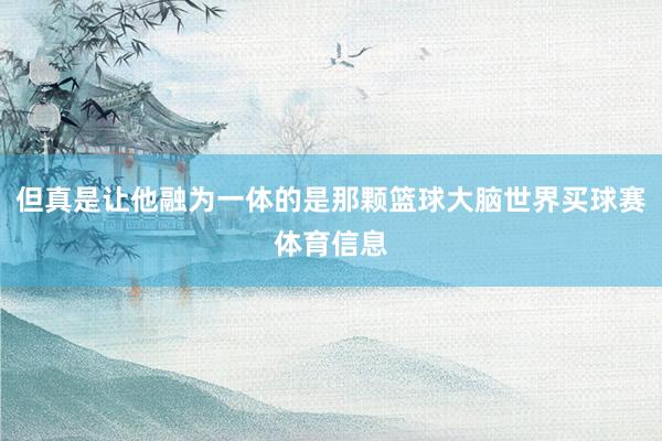 但真是让他融为一体的是那颗篮球大脑世界买球赛体育信息