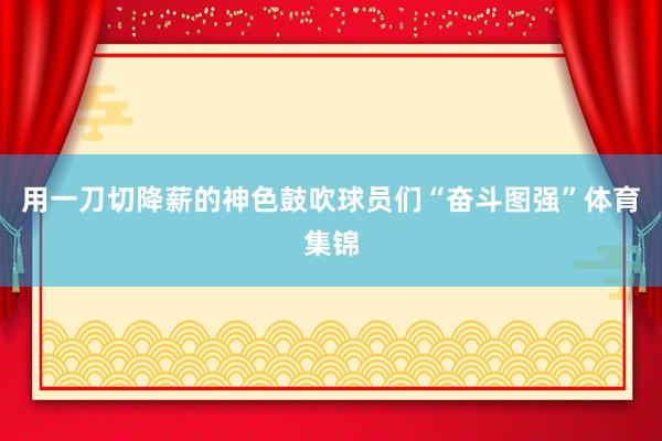 用一刀切降薪的神色鼓吹球员们“奋斗图强”体育集锦