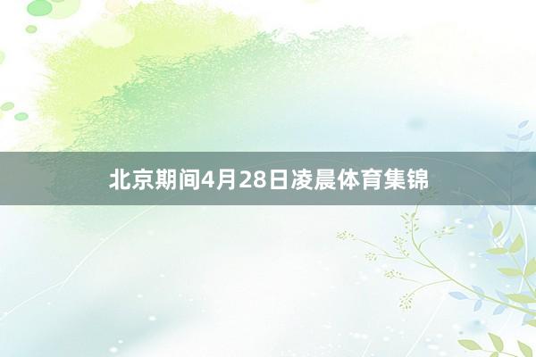 北京期间4月28日凌晨体育集锦
