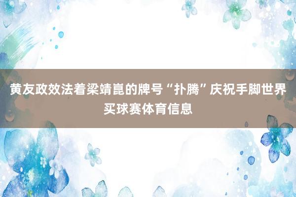 黄友政效法着梁靖崑的牌号“扑腾”庆祝手脚世界买球赛体育信息