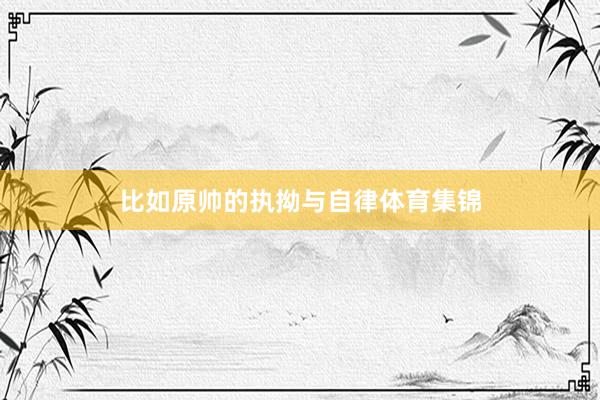 比如原帅的执拗与自律体育集锦