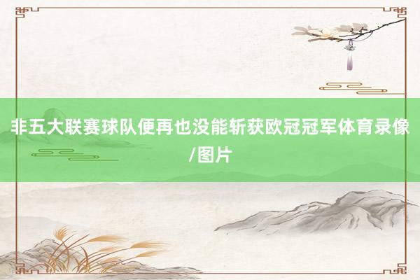 非五大联赛球队便再也没能斩获欧冠冠军体育录像/图片