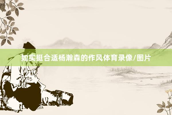 如实挺合适杨瀚森的作风体育录像/图片