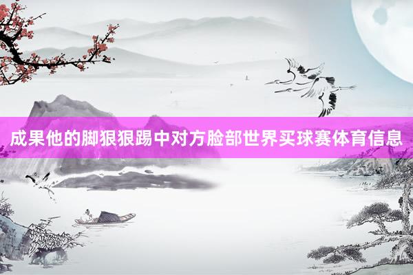成果他的脚狠狠踢中对方脸部世界买球赛体育信息
