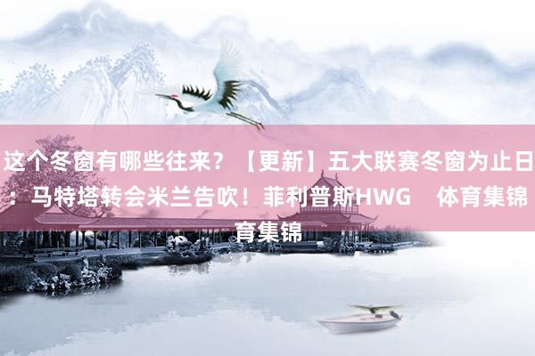 这个冬窗有哪些往来？【更新】五大联赛冬窗为止日：马特塔转会米兰告吹！菲利普斯HWG    体育集锦