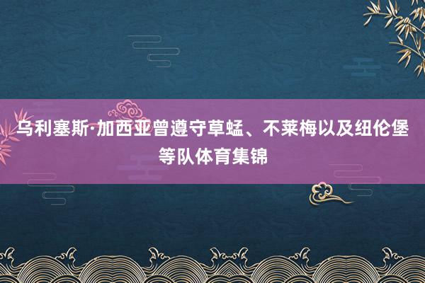 乌利塞斯·加西亚曾遵守草蜢、不莱梅以及纽伦堡等队体育集锦